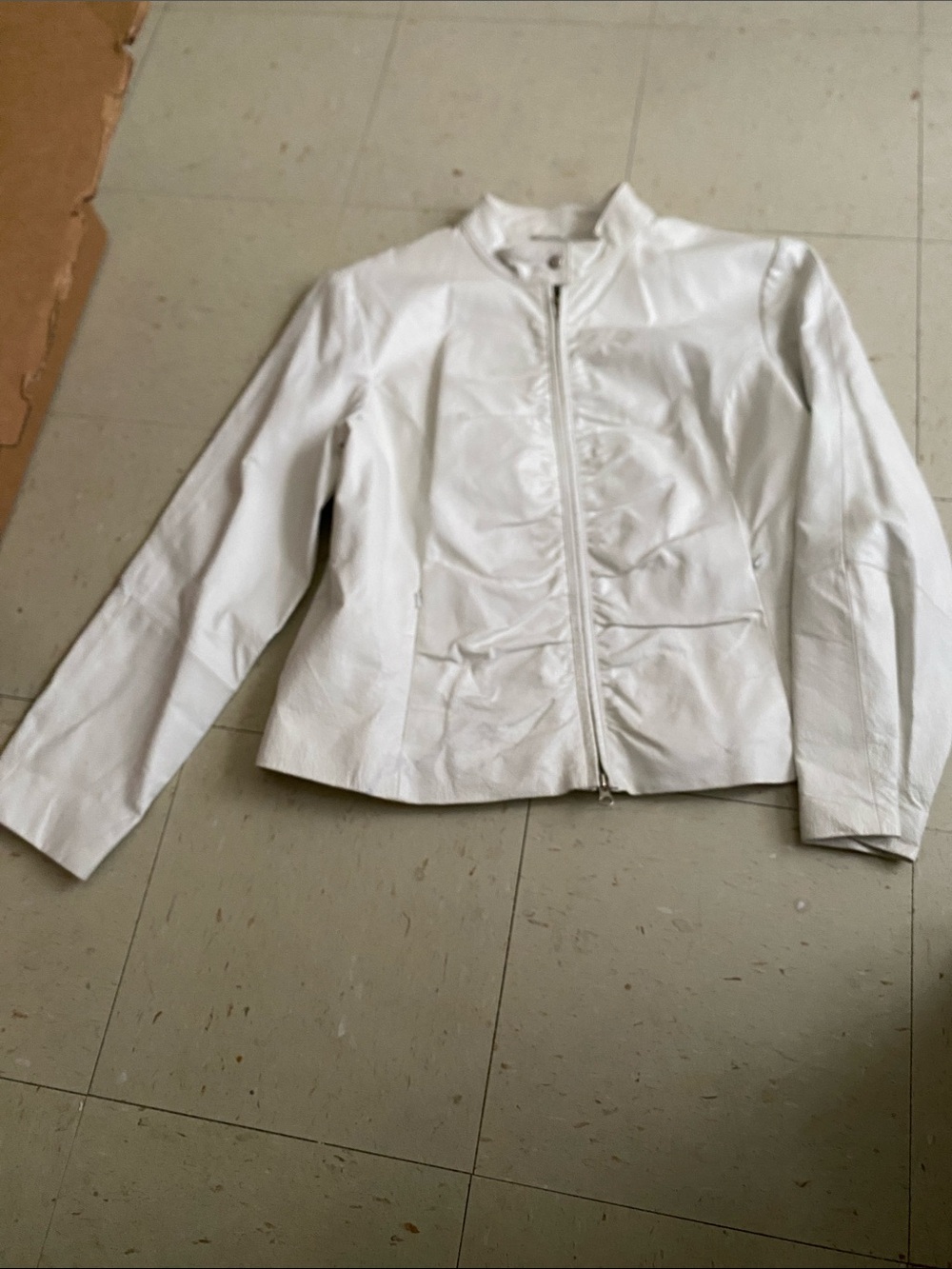 Wilsons Leather White Women's Zip-Front Moto Jacket NEW WITHOUT TAGS
